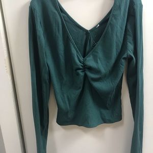 Forest green crop long sleeve